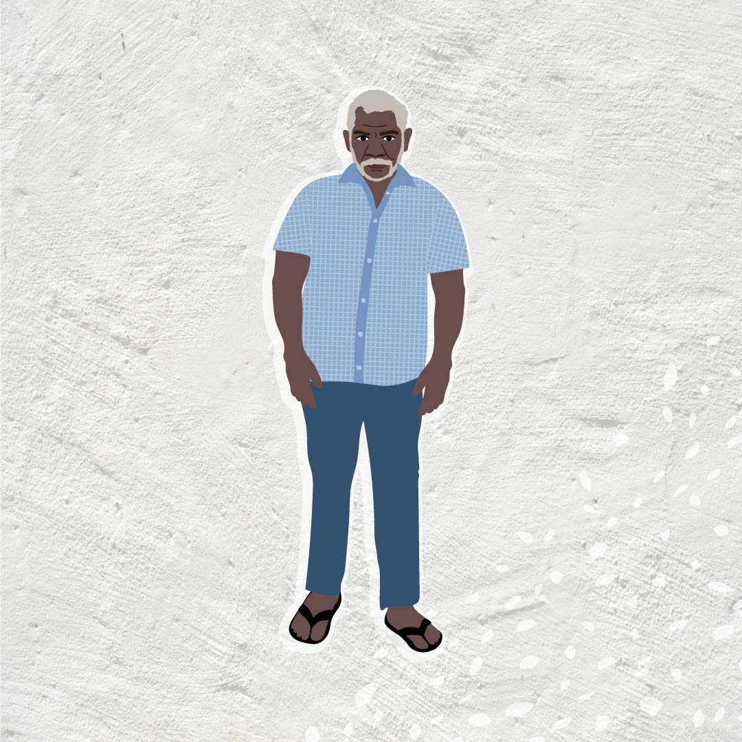 Danila Dilba Aboriginal male elder illustration